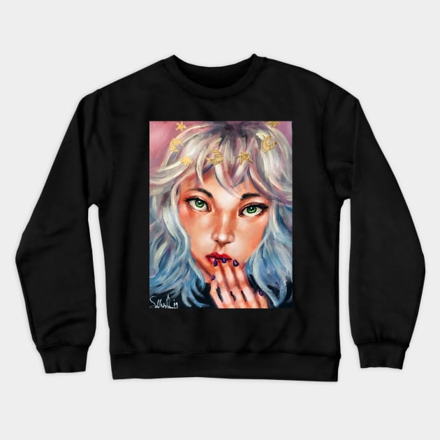 Celestial Girl Crewneck Sweatshirt by YaebaArts